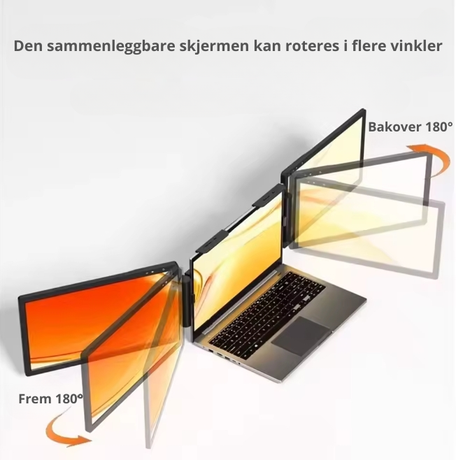 Bærbar Dobbel Skjerm – Perfekt for Reise og Hjemmekontor