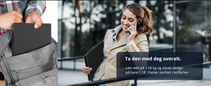 Bærbar Dobbel Skjerm – Perfekt for Reise og Hjemmekontor