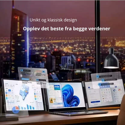 Bærbar Dobbel Skjerm – Perfekt for Reise og Hjemmekontor